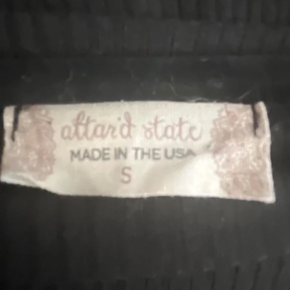 Altar'd State Black Ribbed Faux Wrap Mini Dress Size Small - Picture 2 of 5